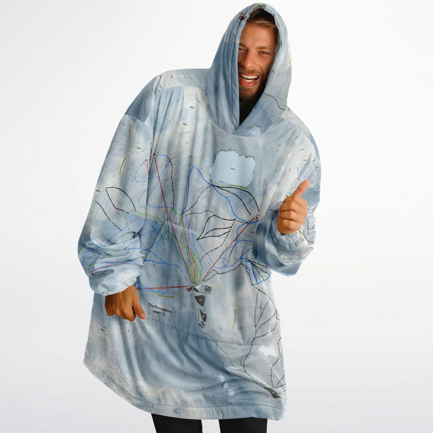 The Remarkables, New Zealand Ski Trail Map - Snug Hoodie