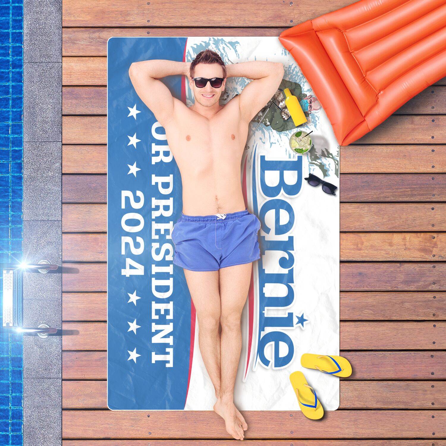 Bernie Senders For President Oversized Beach Towel - AOP