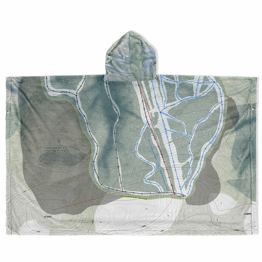 Bigrock Mountain, Maine Ski Resort Map Flannel Blanket Poncho