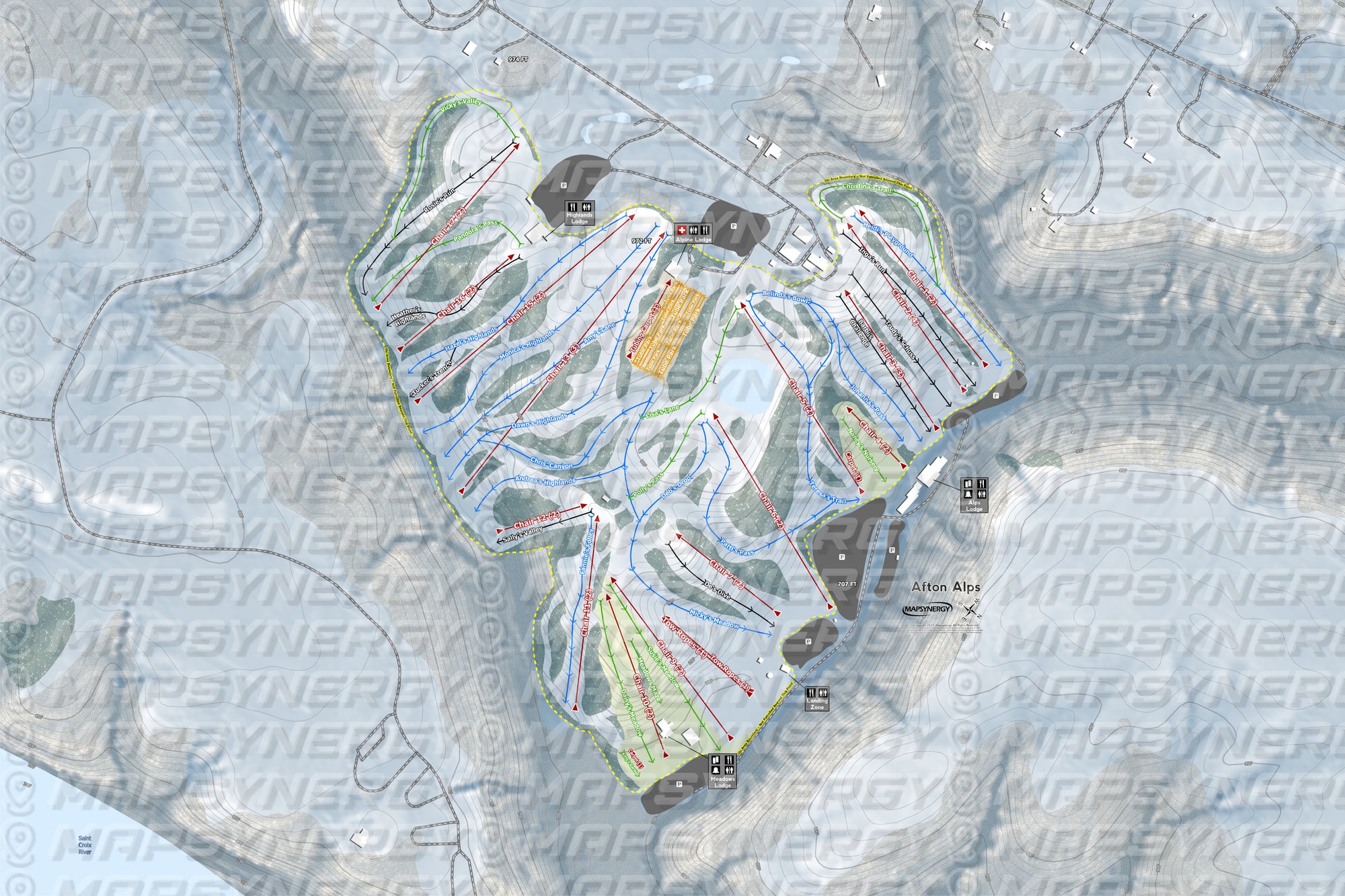 Afton Alps trail map