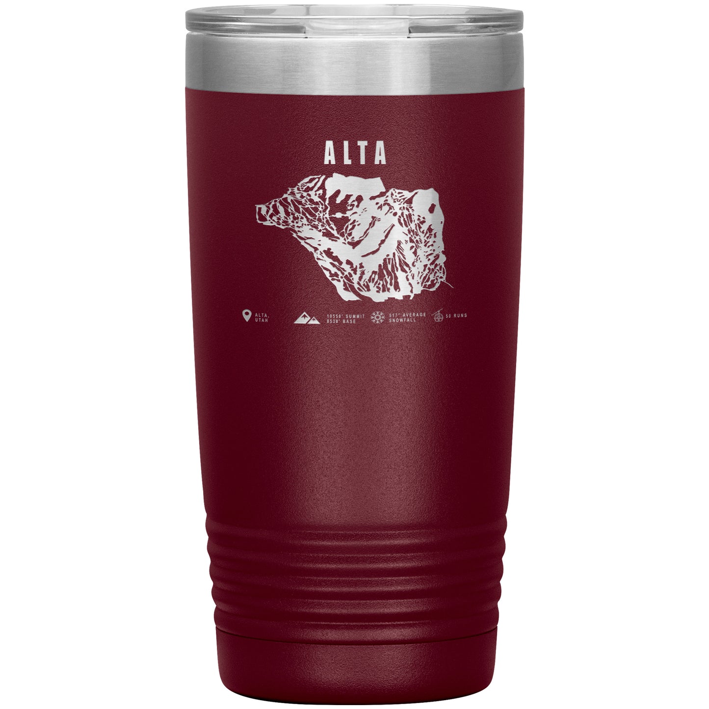 Alta,Utah Ski Trail Map 20oz Tumbler - Powderaddicts