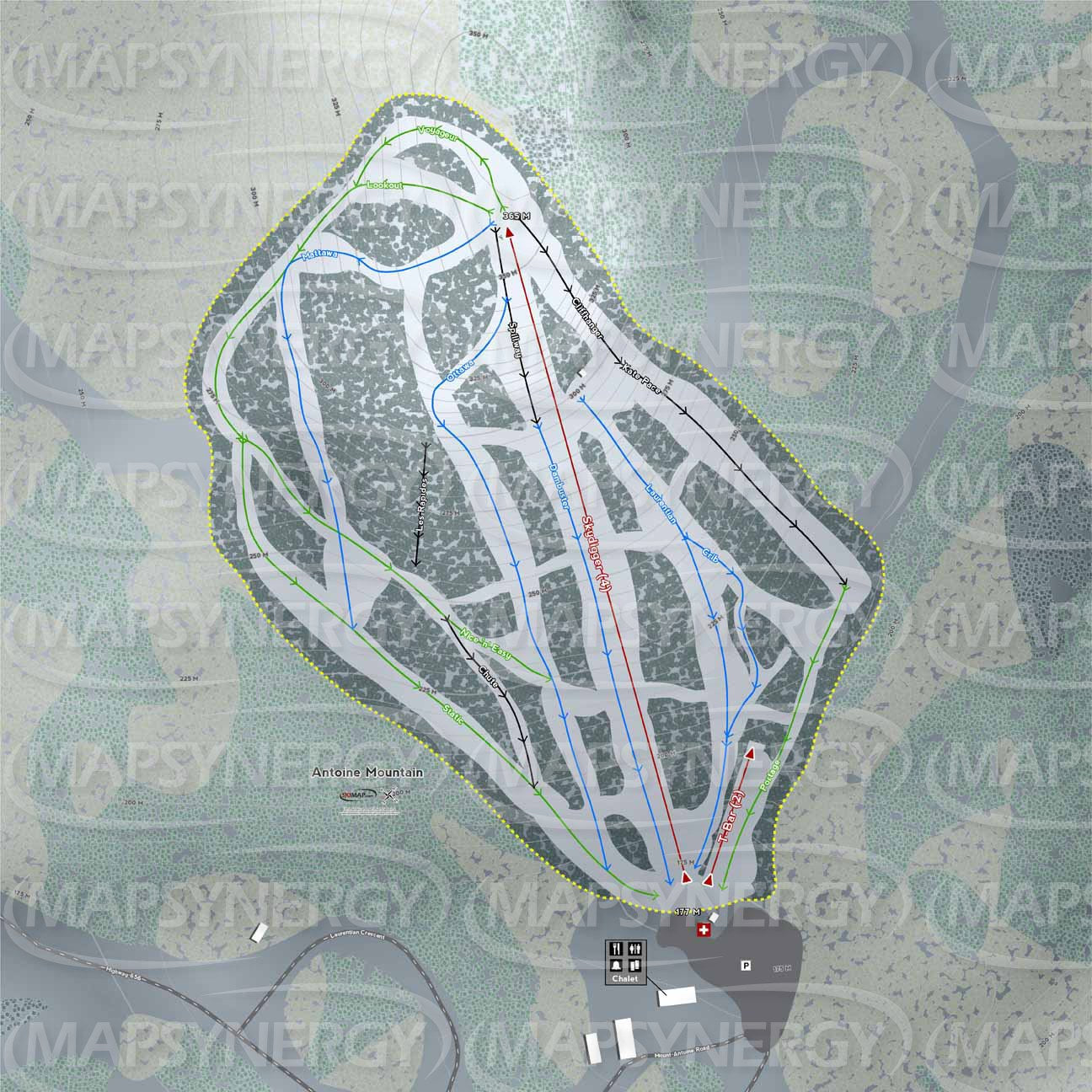 Antoine Mountain trail map