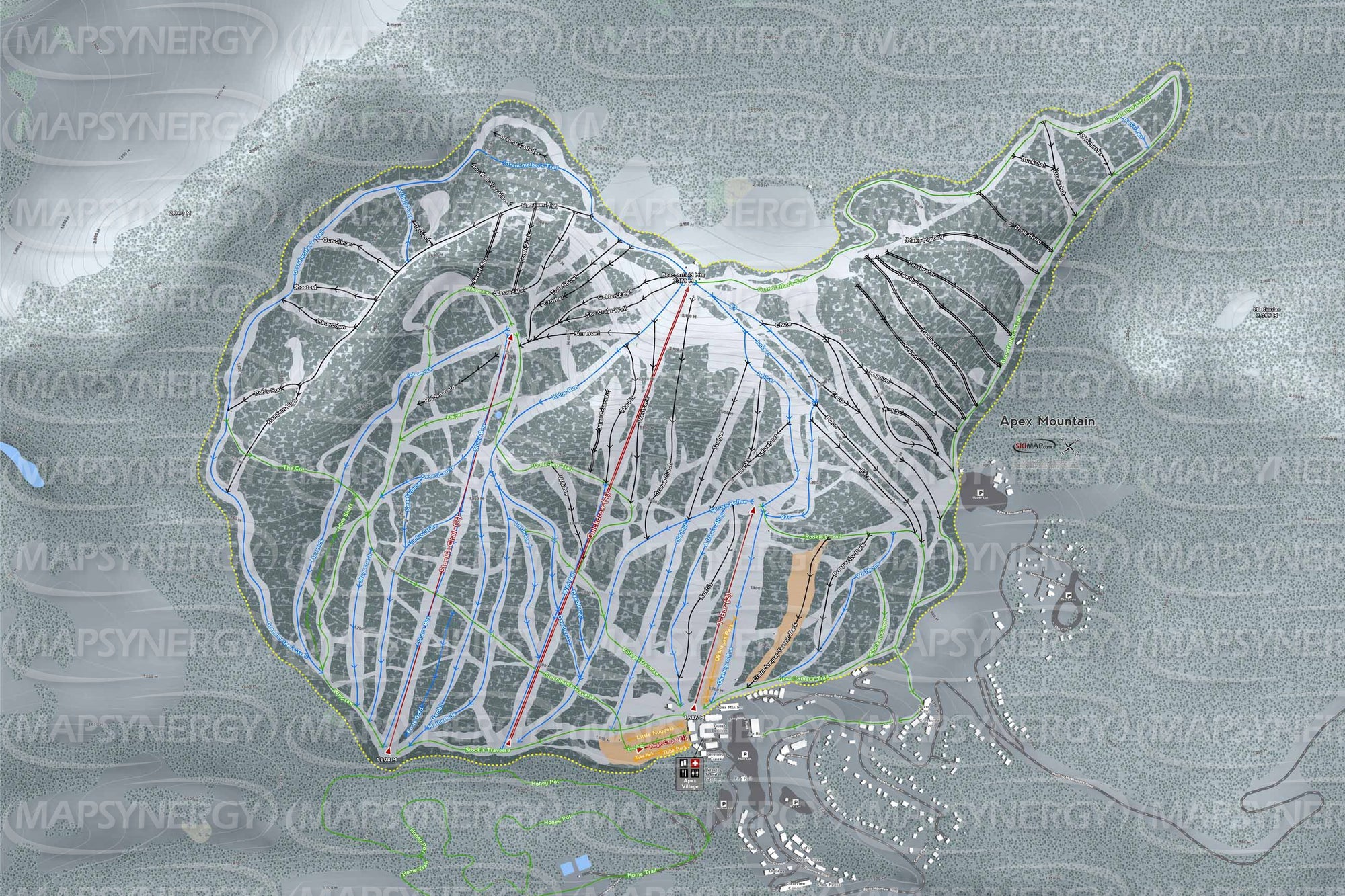 Apex Mountain trail map