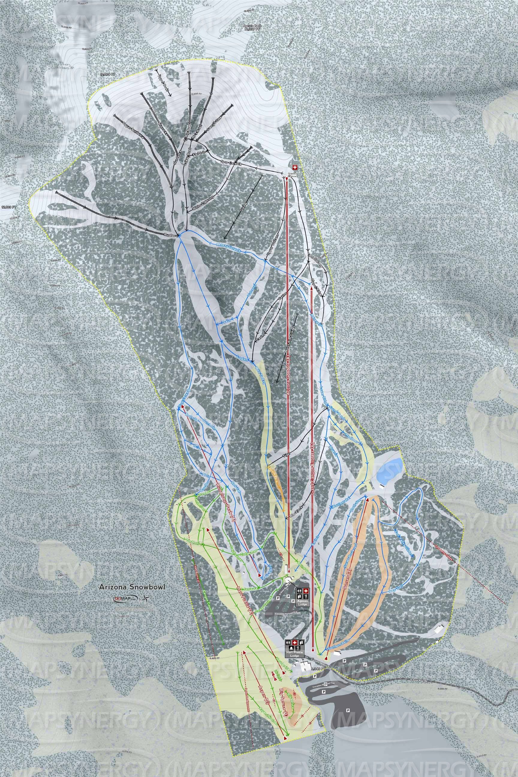 Arizona Snowbowl trail map