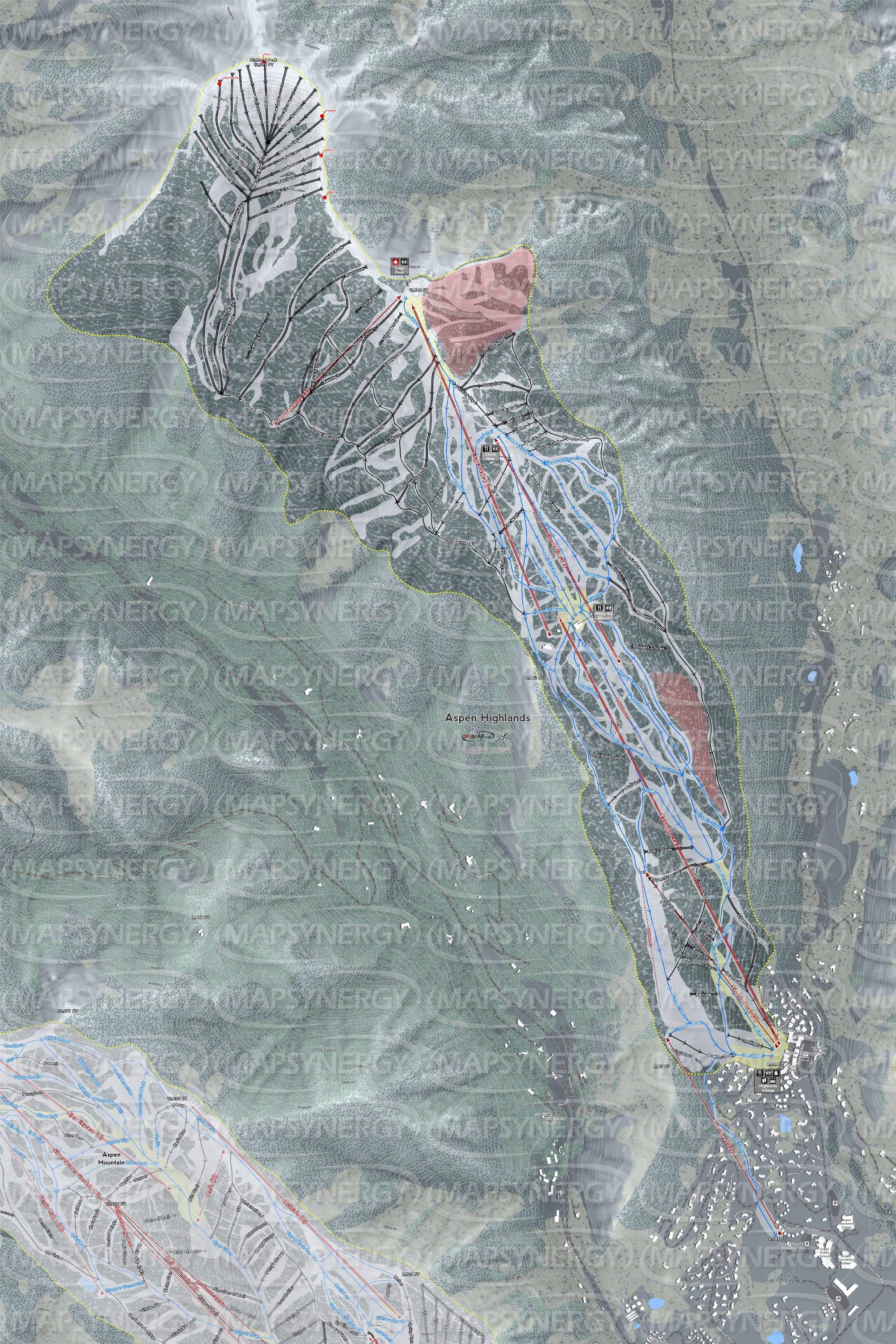 Aspen Highlands trail map