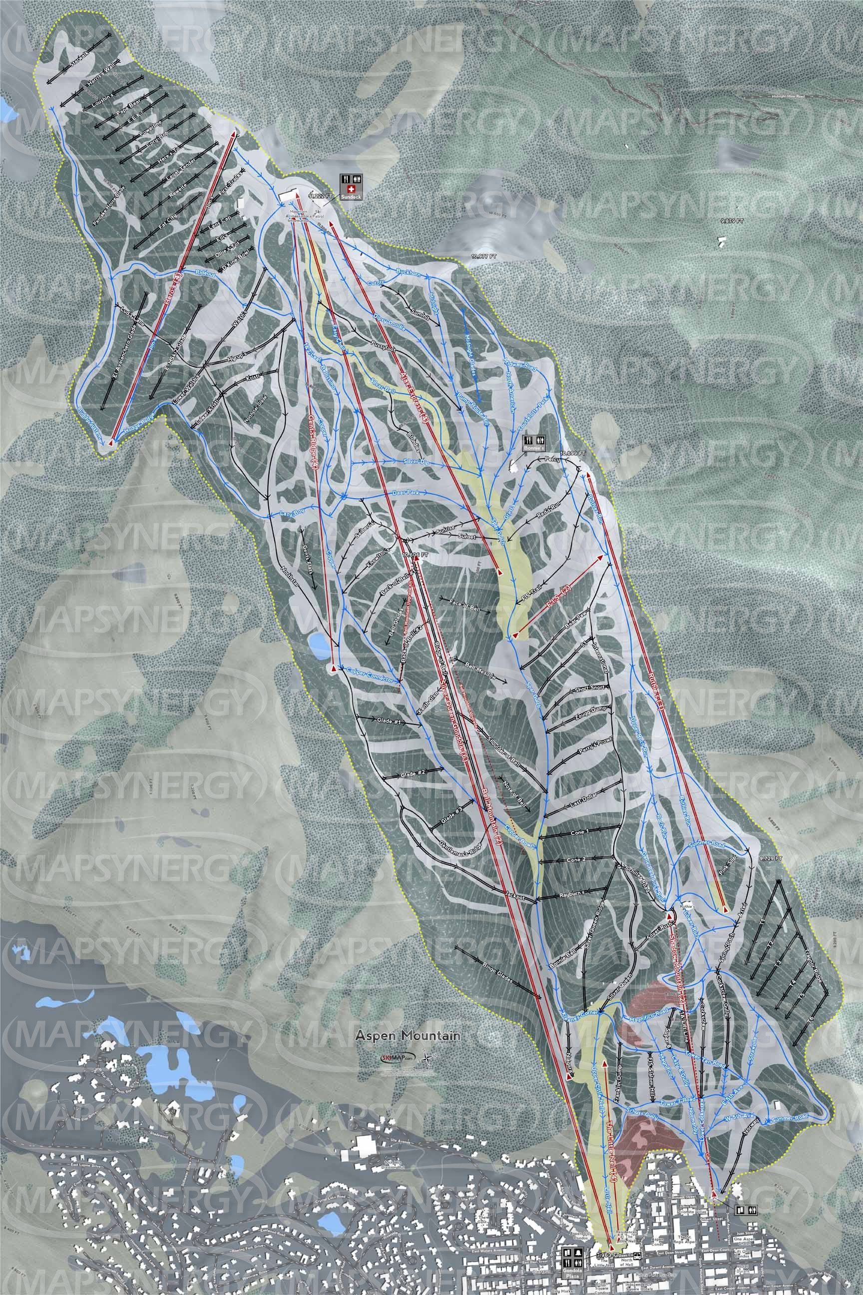 Aspen Mountain trail map