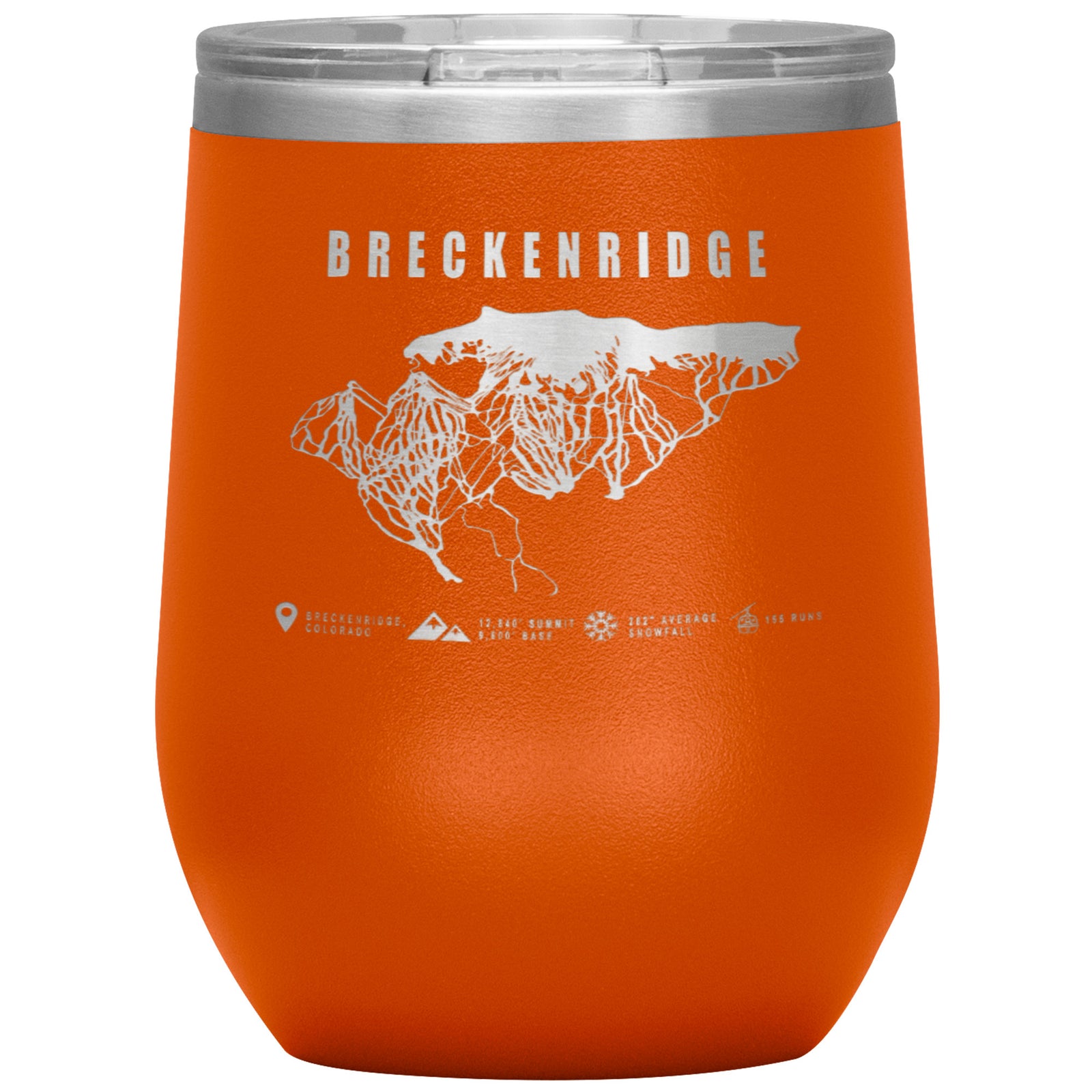 BRECKENRIDGE COLORADO SKI RESORT MAP WINE 12OZ TUMBLER