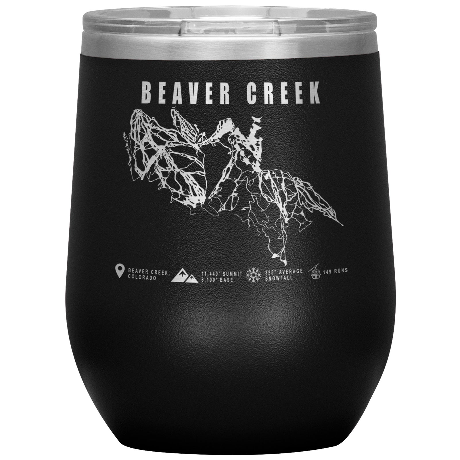 Beaver Creek Colorado Ski Trail Map Wine 12oz Tumbler
