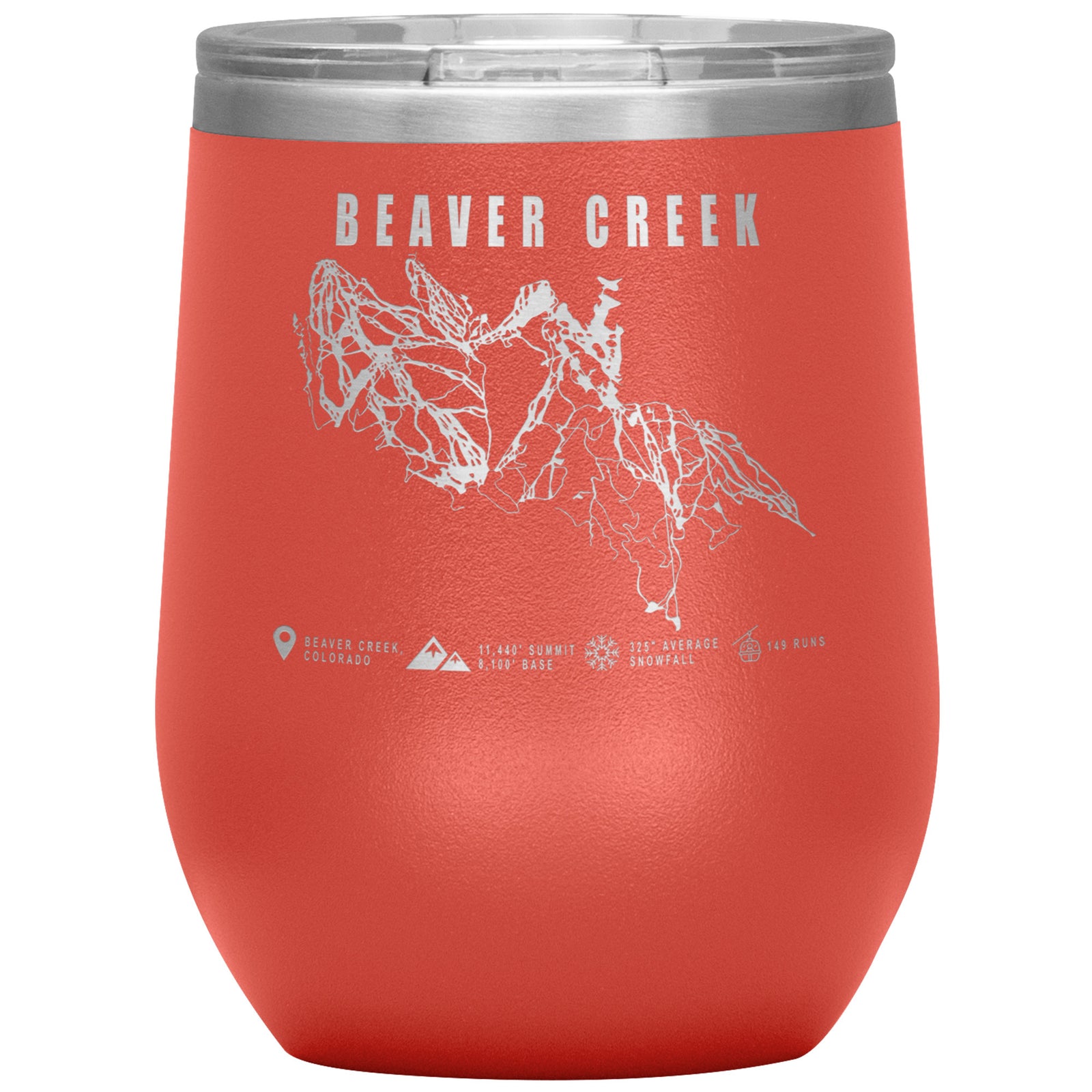 Beaver Creek Colorado Ski Trail Map Wine 12oz Tumbler