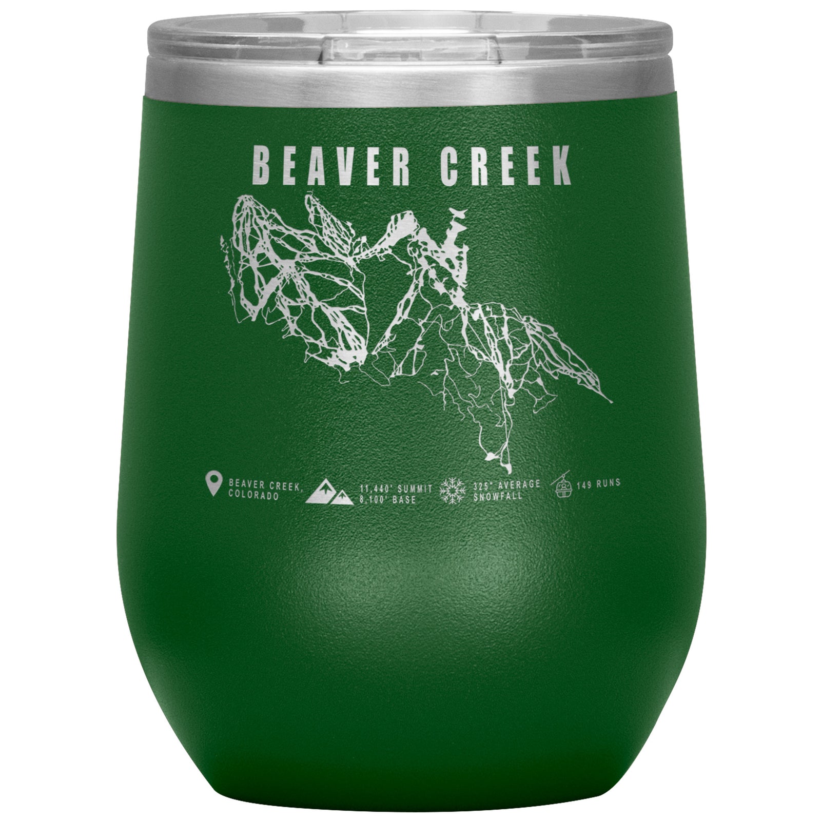 Beaver Creek Colorado Ski Trail Map Wine 12oz Tumbler