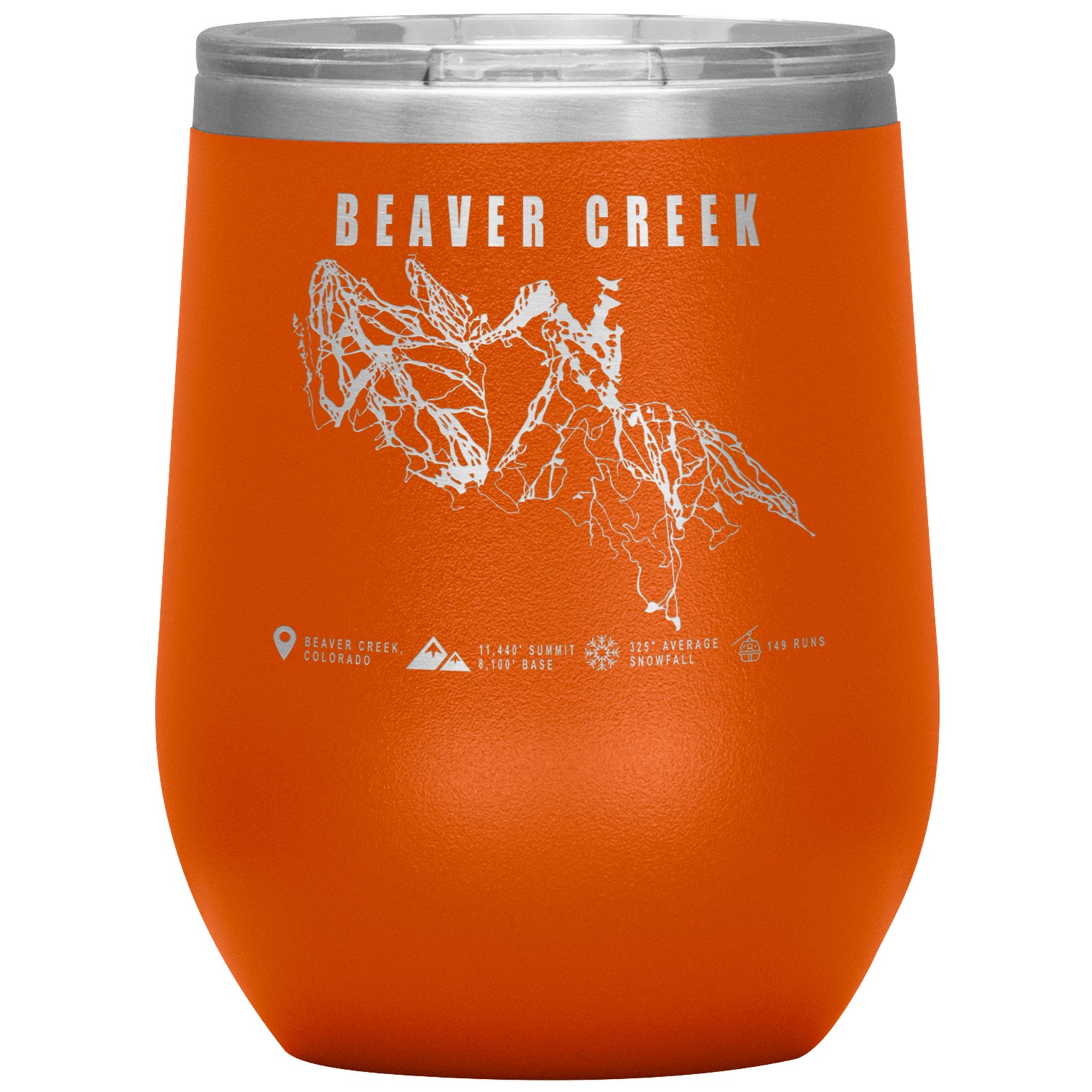 Beaver Creek Colorado Ski Trail Map Wine 12oz Tumbler