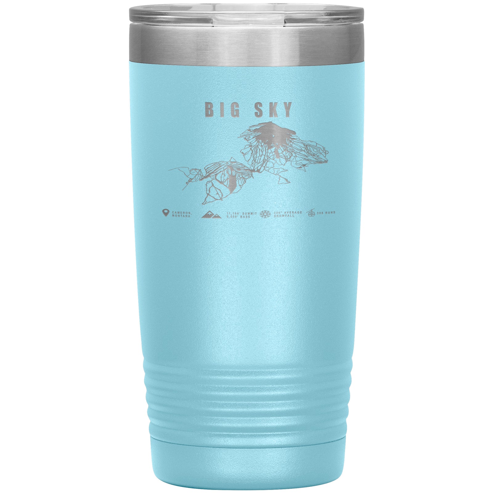 Big Sky Montana Ski Trail Map 20oz Tumbler
