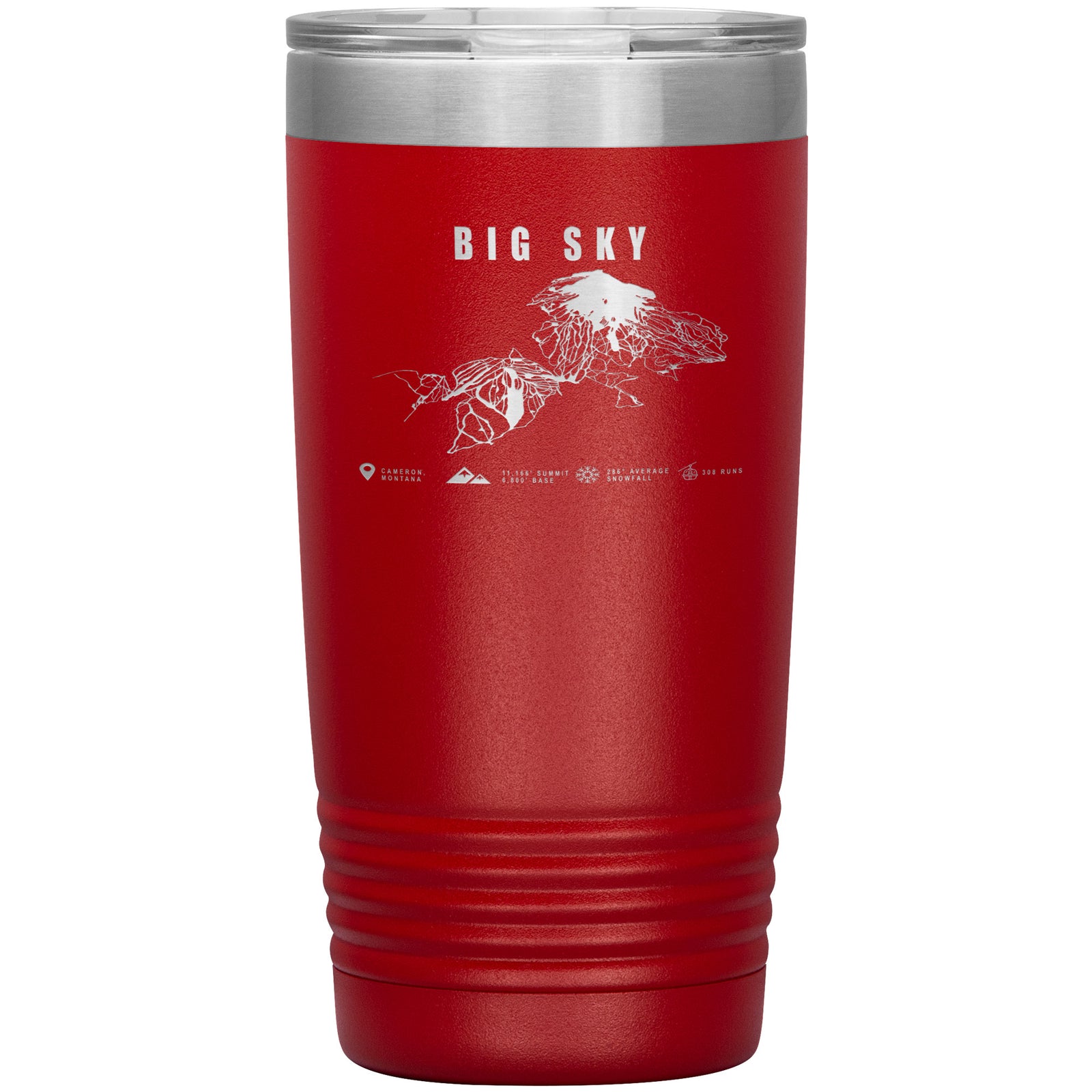 Big Sky Montana Ski Trail Map 20oz Tumbler