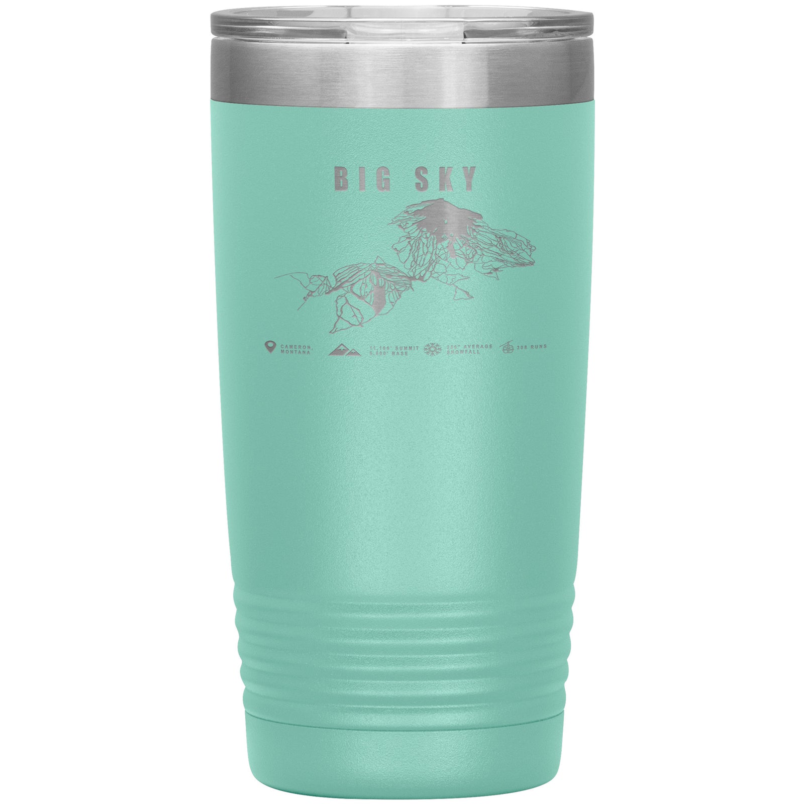 Big Sky Montana Ski Trail Map 20oz Tumbler