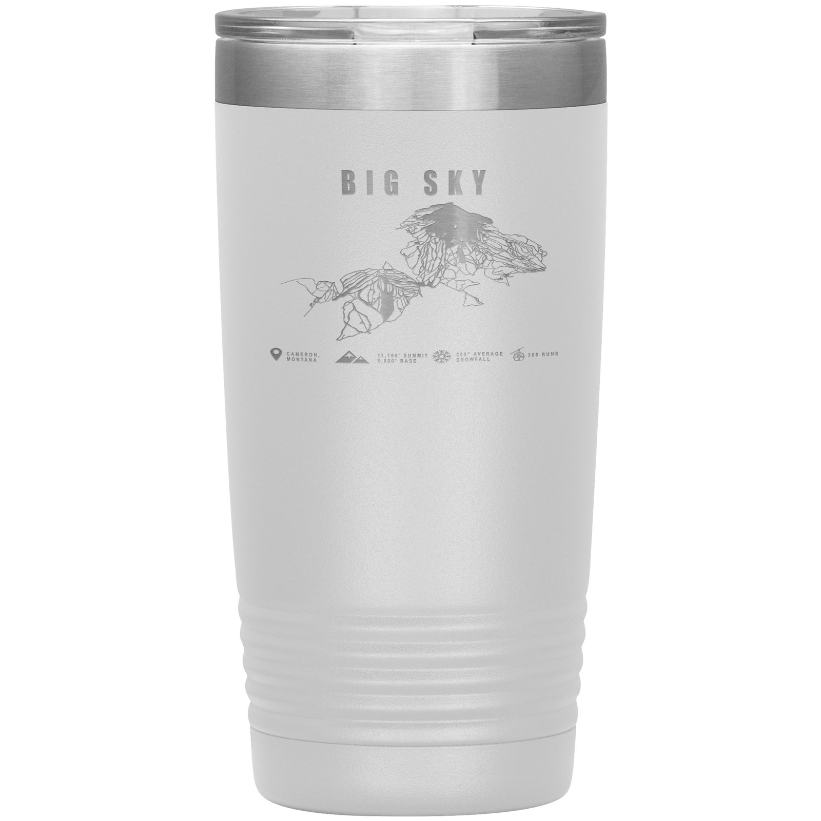 Big Sky Montana Ski Trail Map 20oz Tumbler