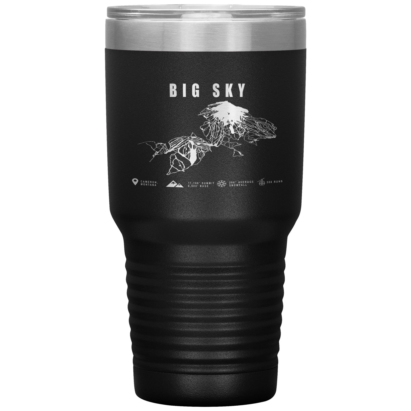 Big Sky Montana Ski Trail Map 30oz Tumbler