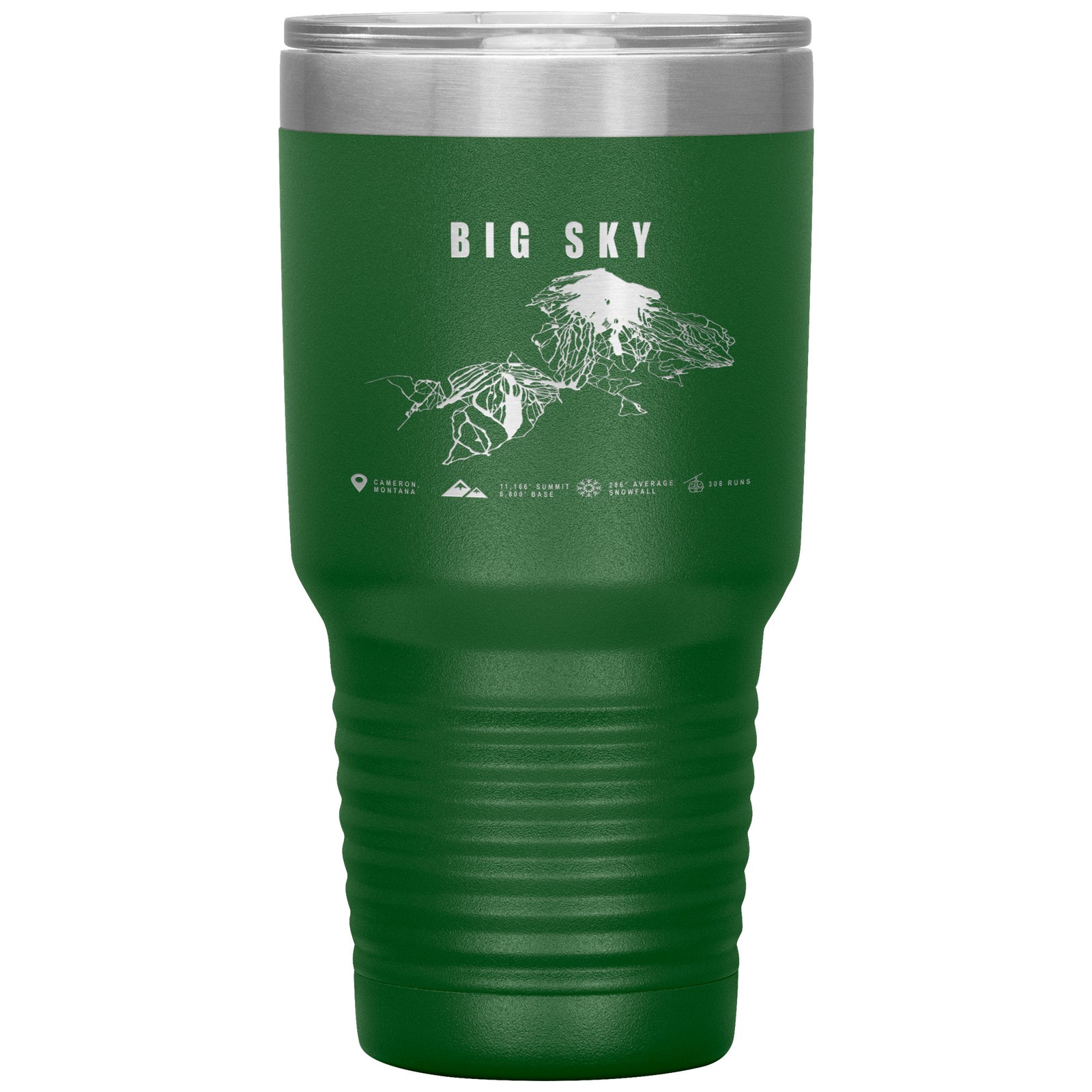 Big Sky Montana Ski Trail Map 30oz Tumbler