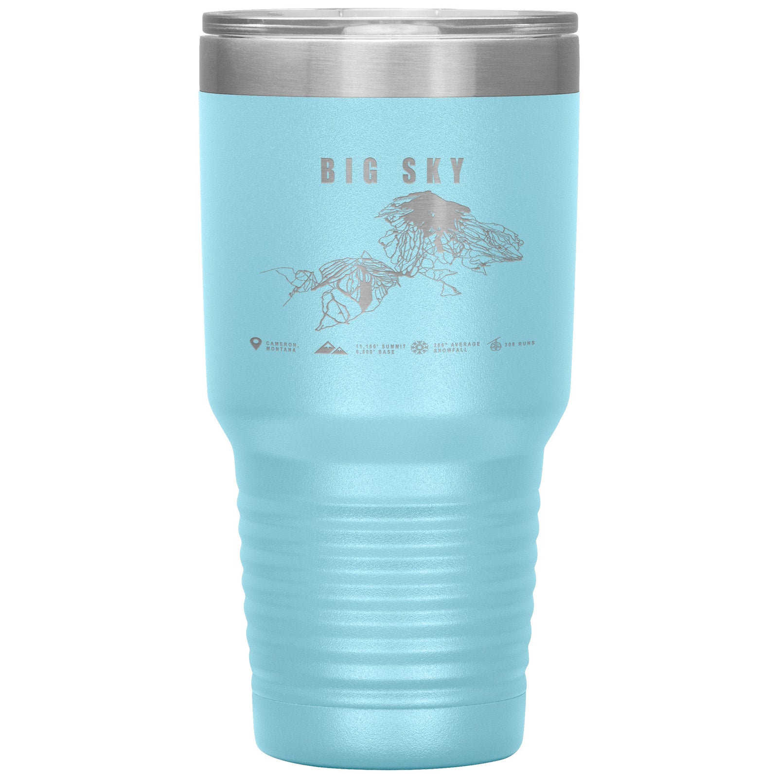 Big Sky Montana Ski Trail Map 30oz Tumbler