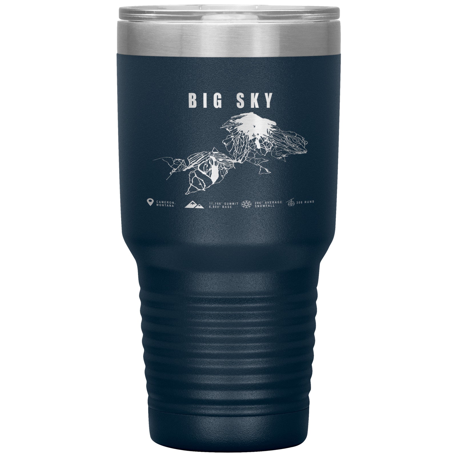 Big Sky Montana Ski Trail Map 30oz Tumbler