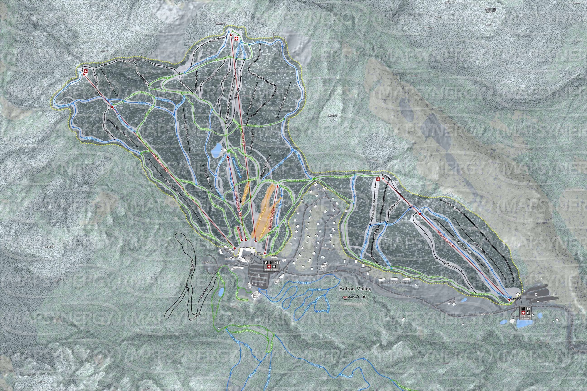Bolton Valley trail map