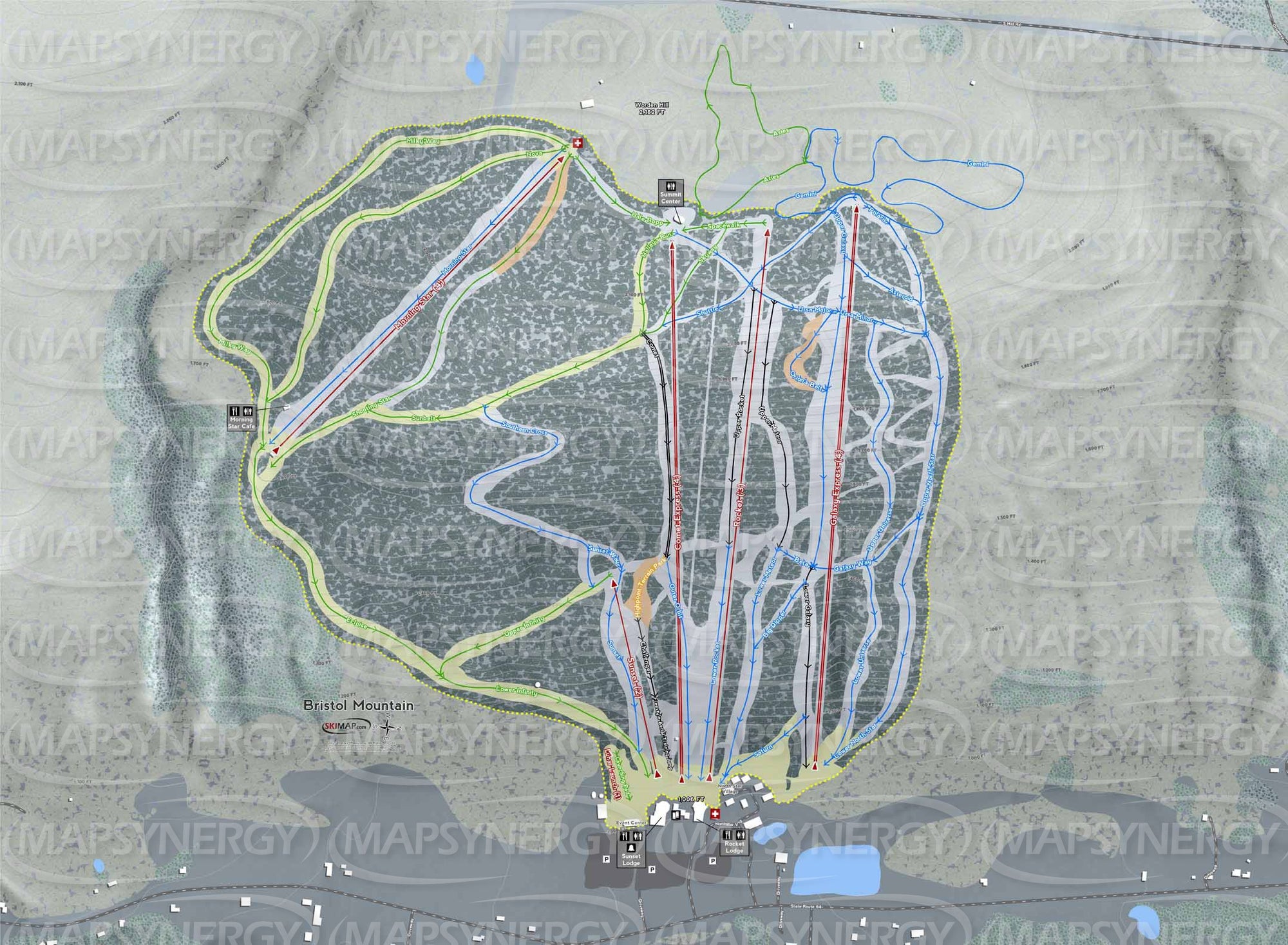 Bristol Mountain trail map