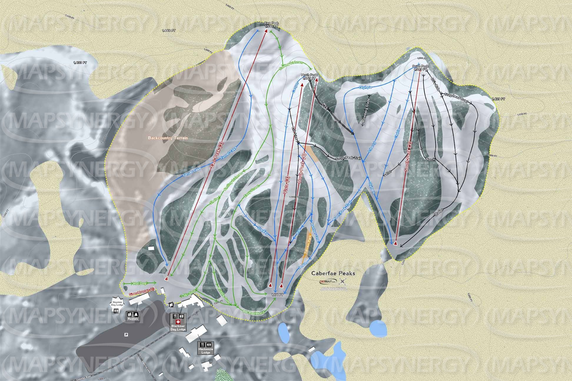 Caberfae Peaks trail map