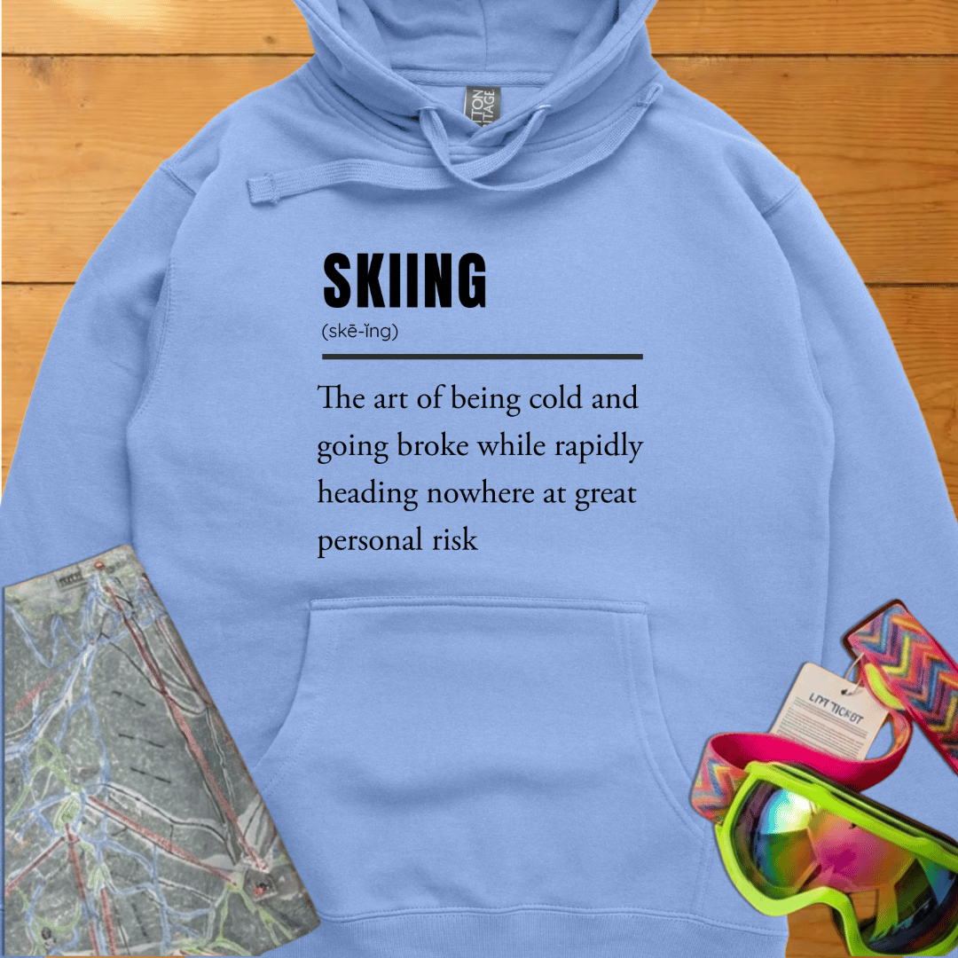 Skiing Definition Hoodie – Vintage Ski Lover Graphic Sweatshirt