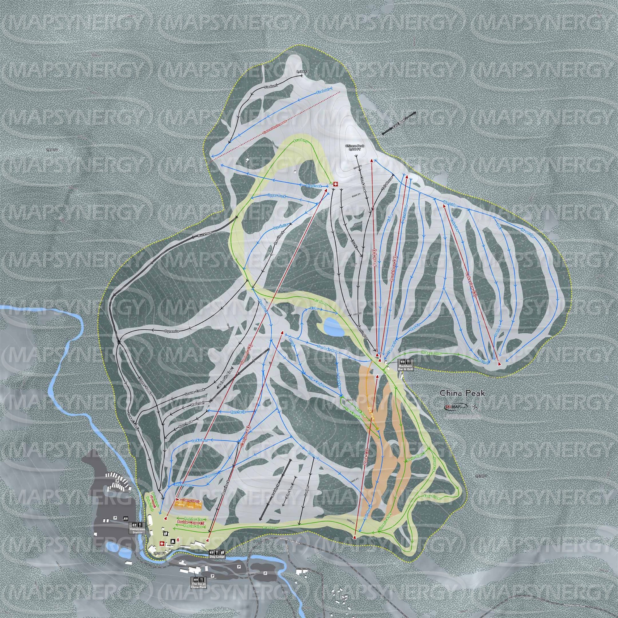 China Peak trail map