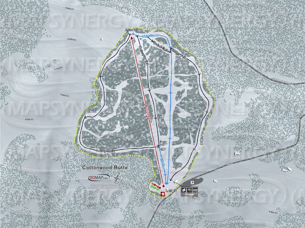 Cottonwood Butte trail map