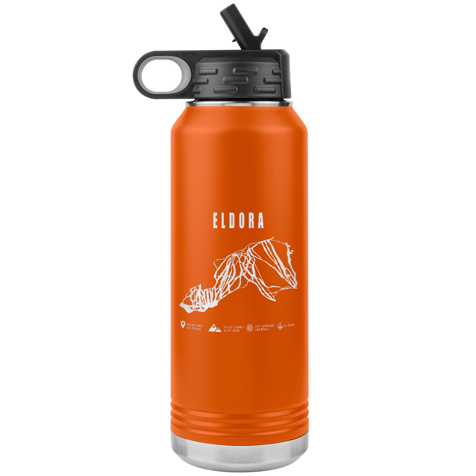 Eldora Colorado Ski Trail Map 32oz Water Bottle Tumbler