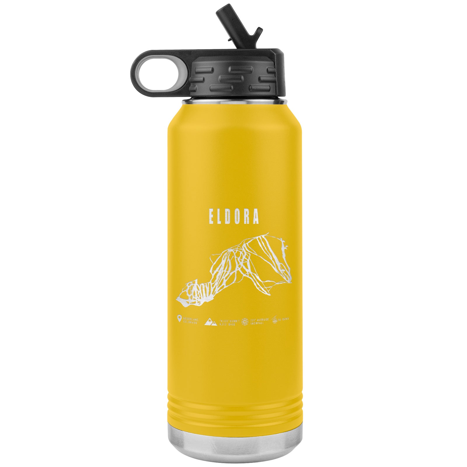 Eldora Colorado Ski Trail Map 32oz Water Bottle Tumbler