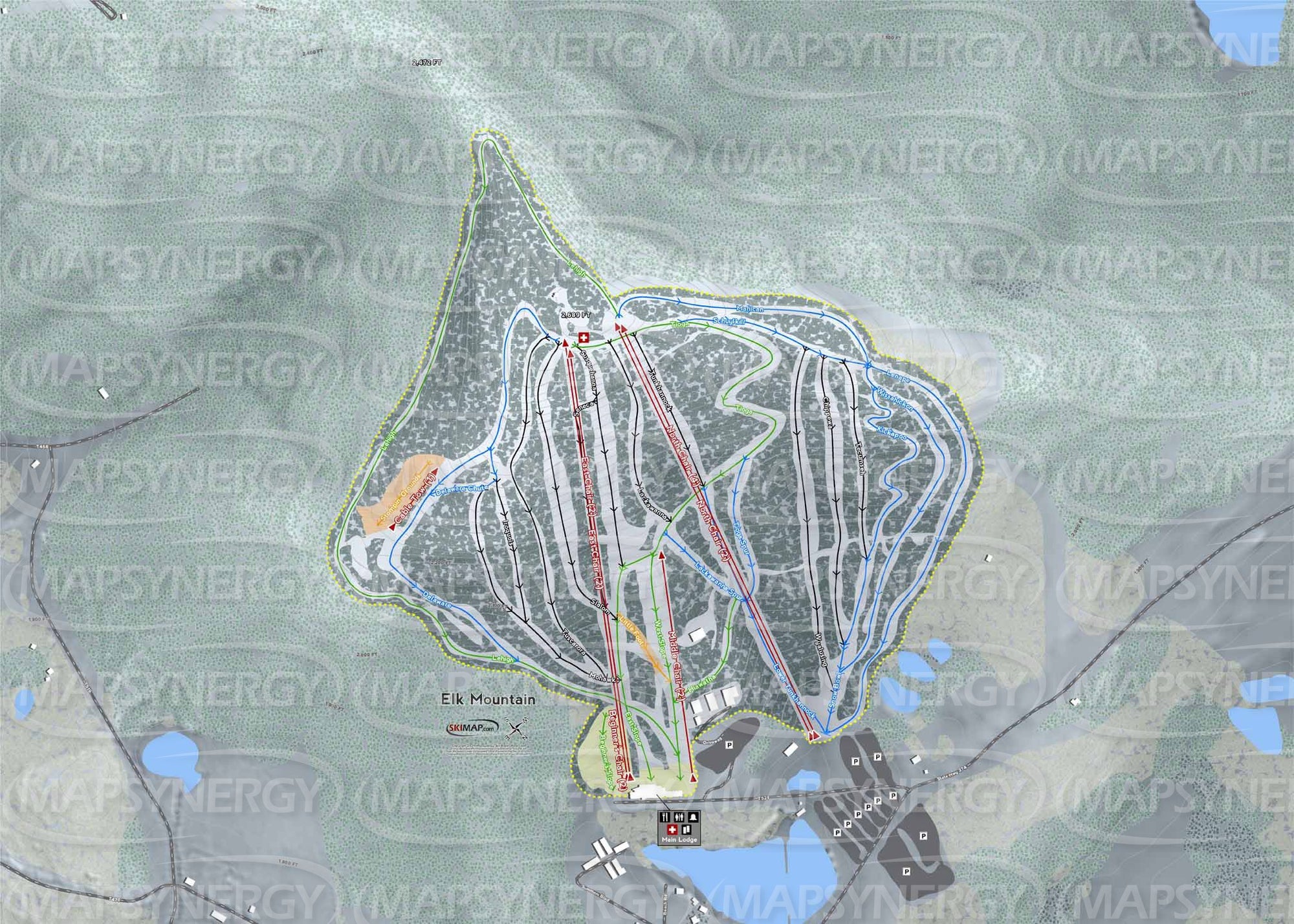Elk Mountain trail map