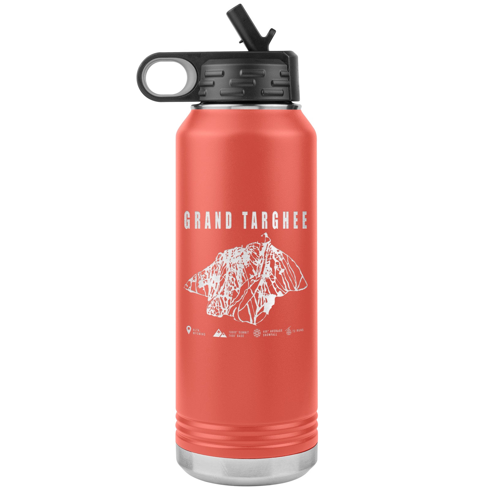 Grand Targhee Wyoming Ski Trail Map 32oz Water Bottle Tumbler
