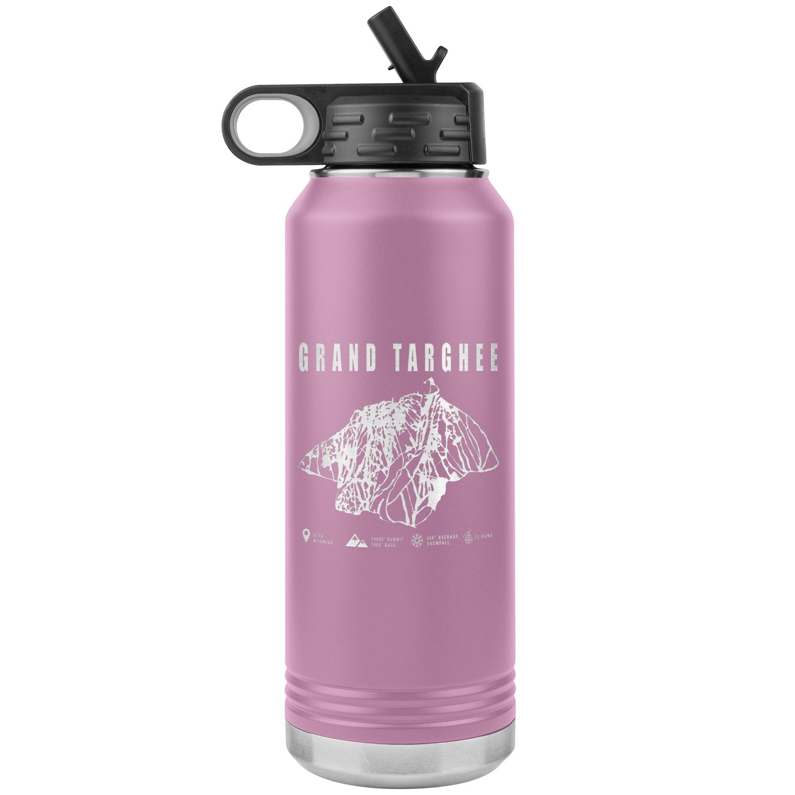 Grand Targhee Wyoming Ski Trail Map 32oz Water Bottle Tumbler
