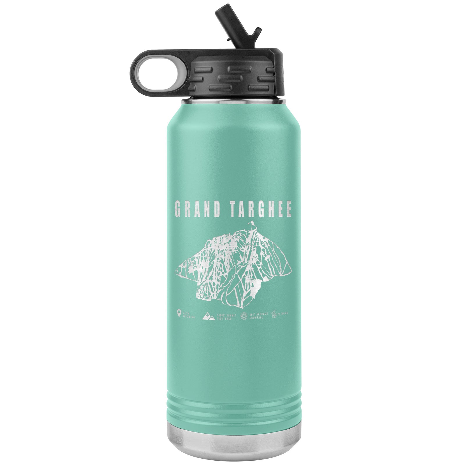 Grand Targhee Wyoming Ski Trail Map 32oz Water Bottle Tumbler