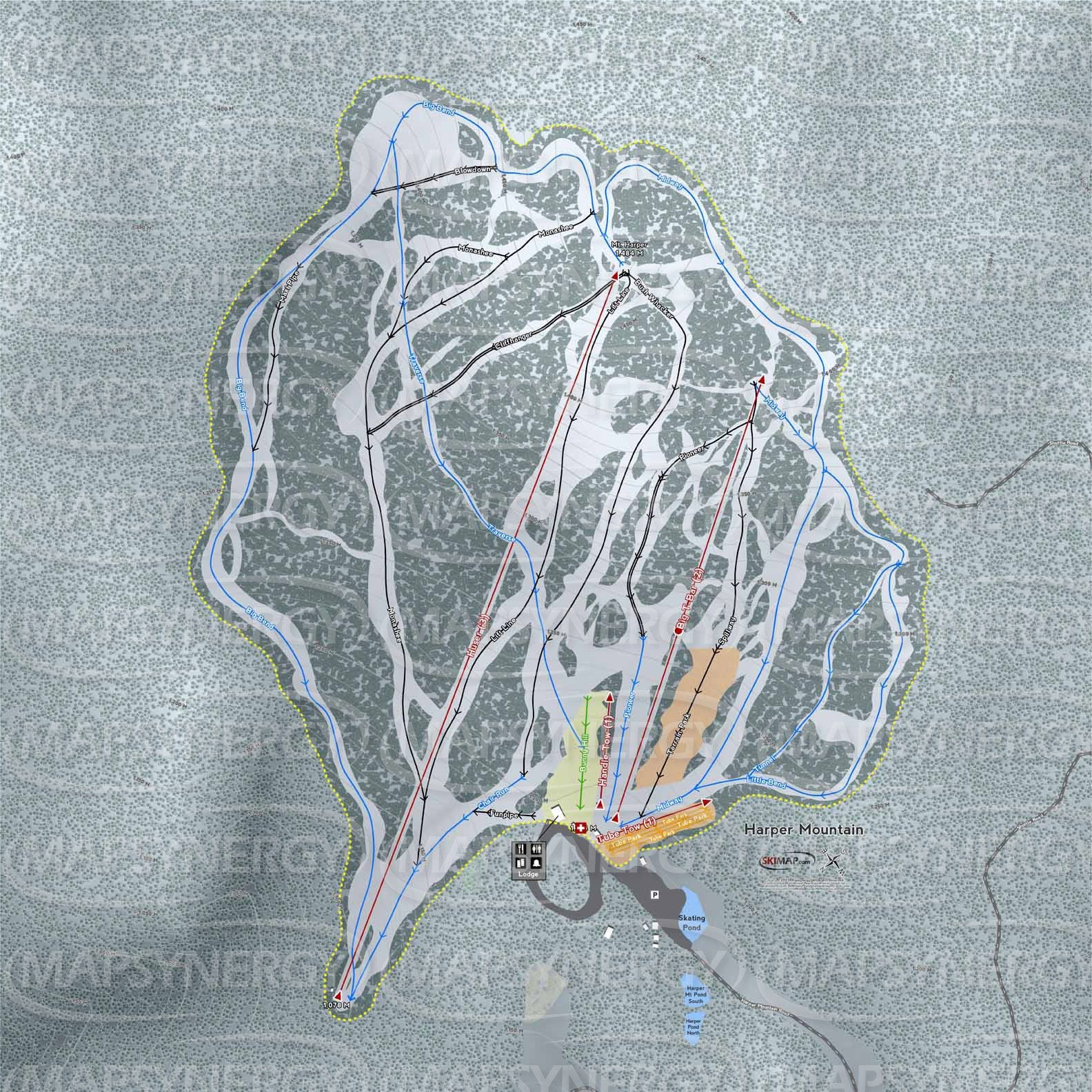 Harper Mountain trail map