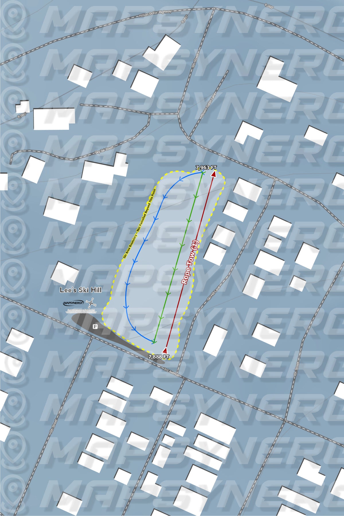 Lees Ski Hill trail map
