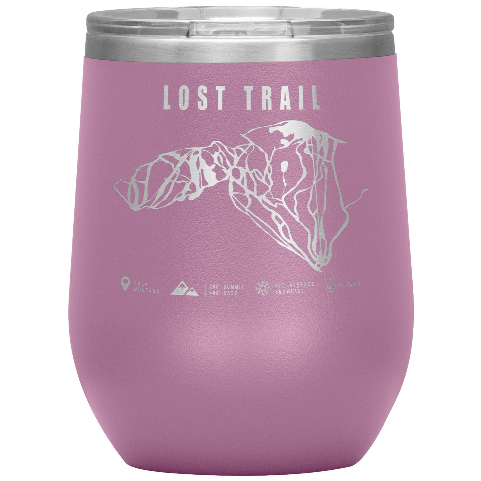 Lost Trail Montana Ski Trail Map Wine 12oz Tumbler