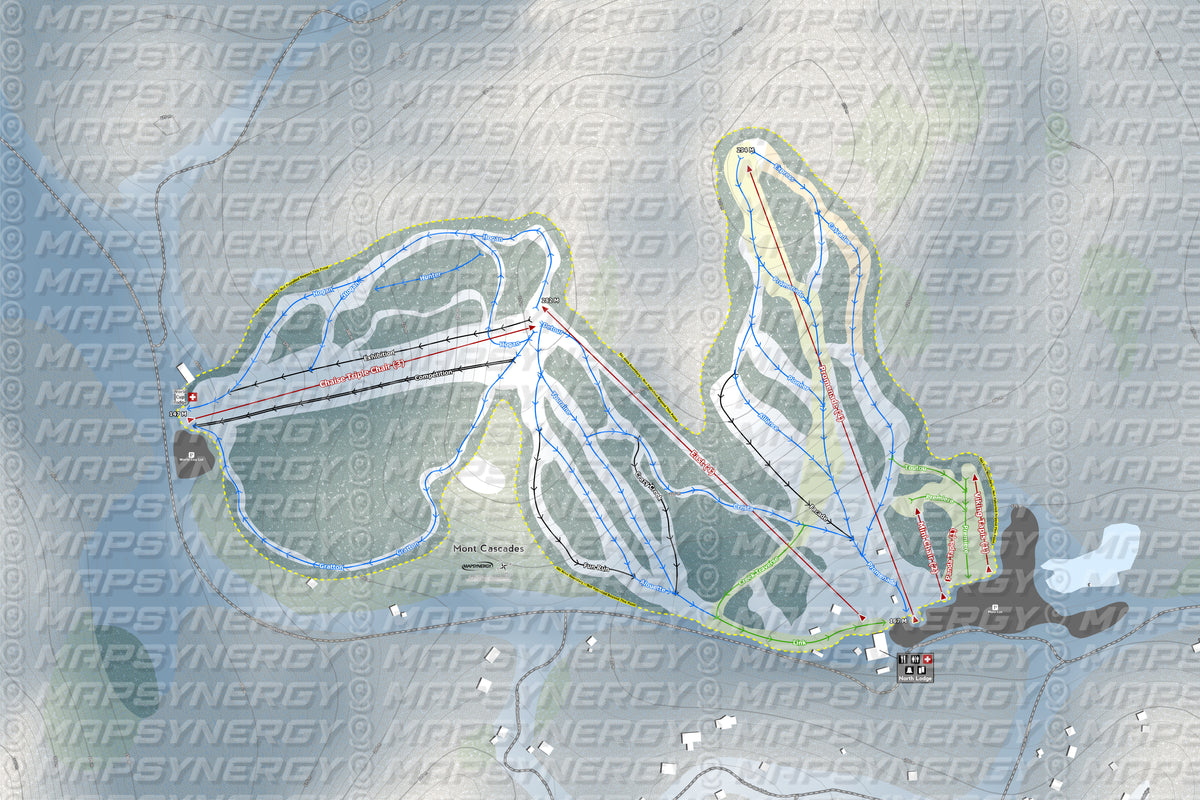 Mont Cascades trail map