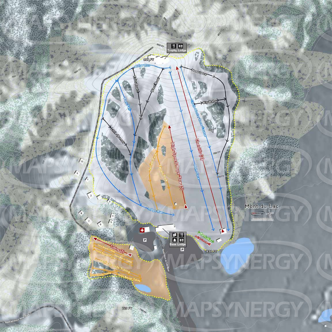 Mont du Lac trail map