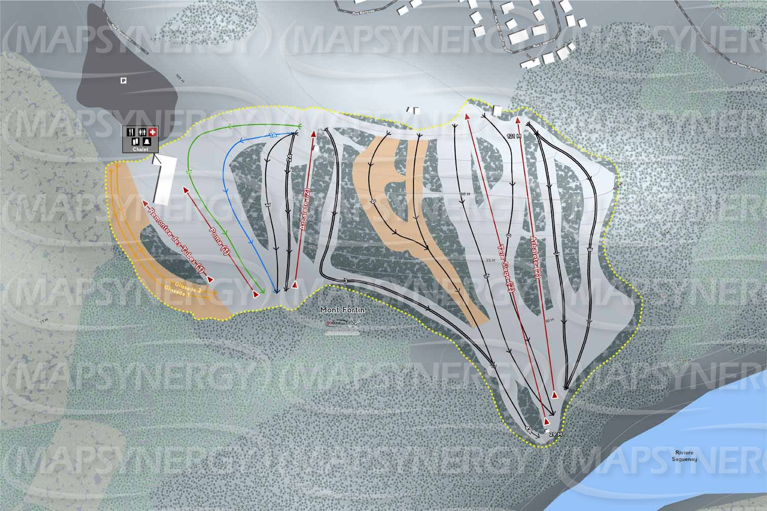 Mont Fortin trail map