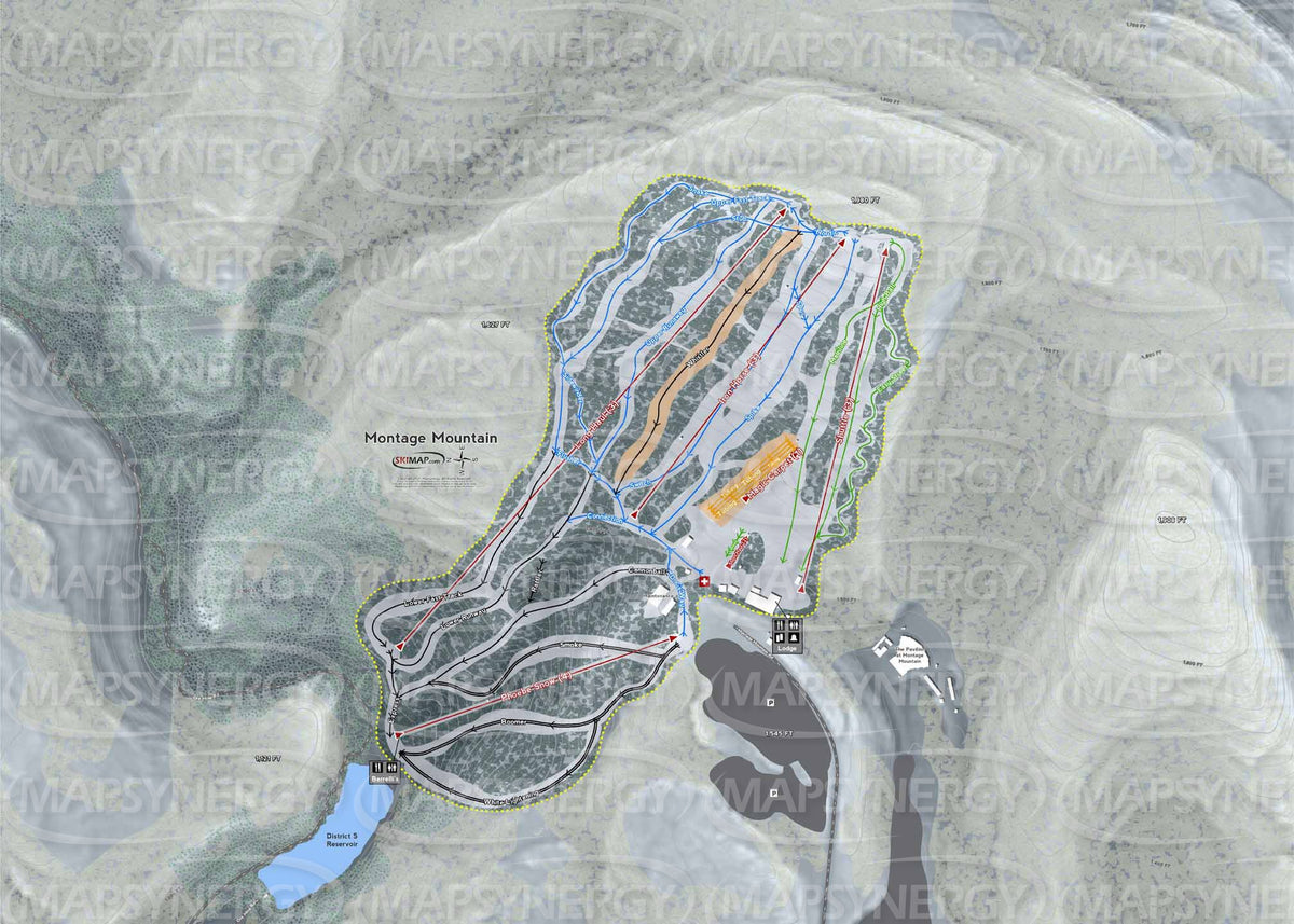 Montage Mountain trail map