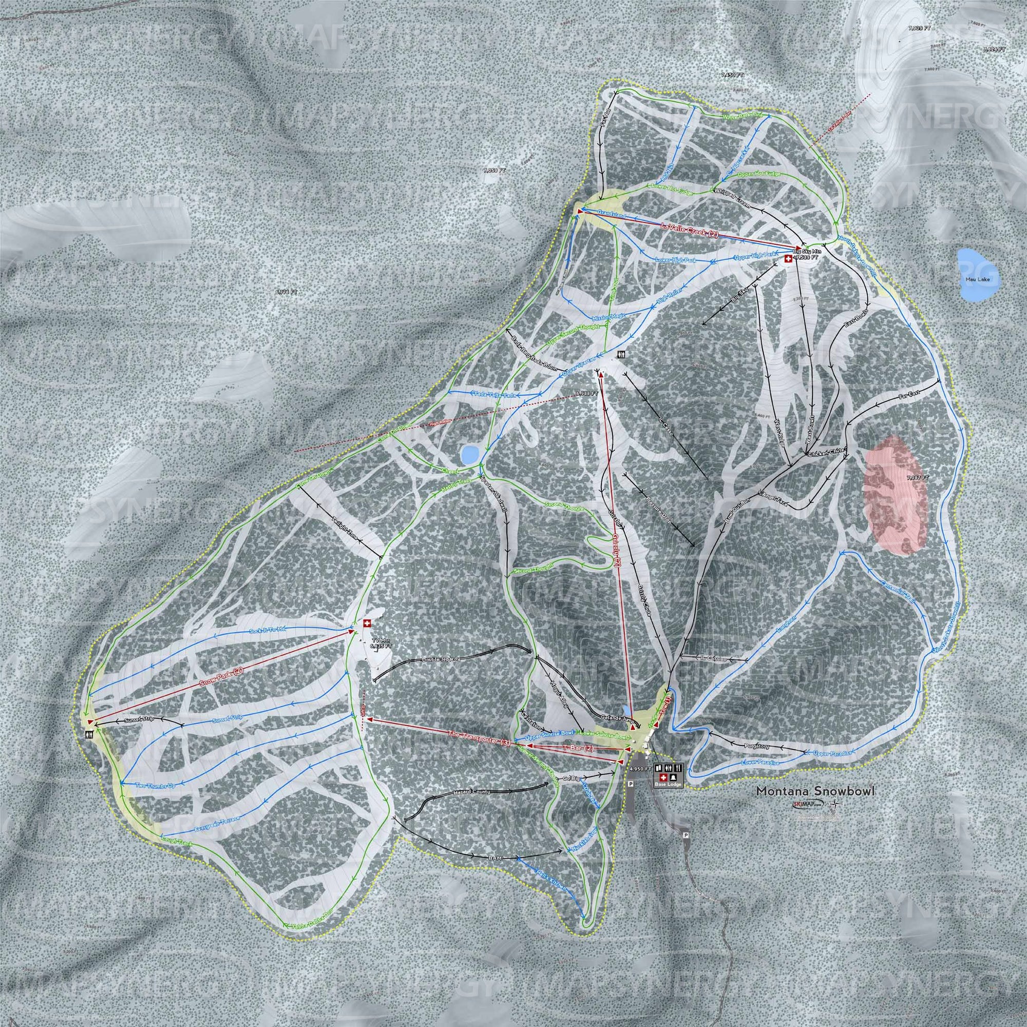 Montana Snowbowl trail map