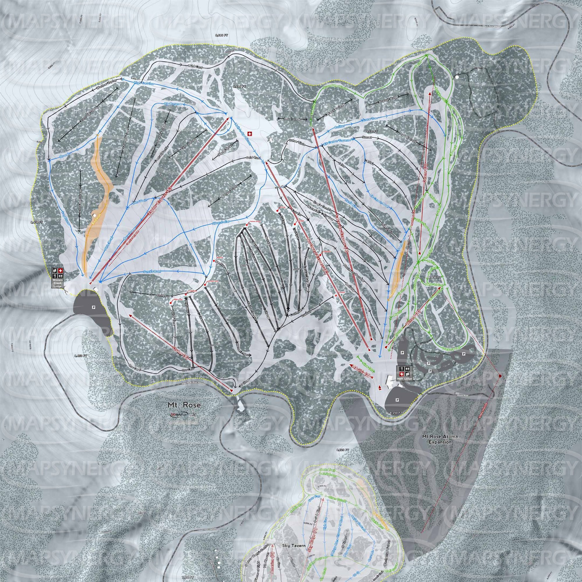 Mt Rose trail map