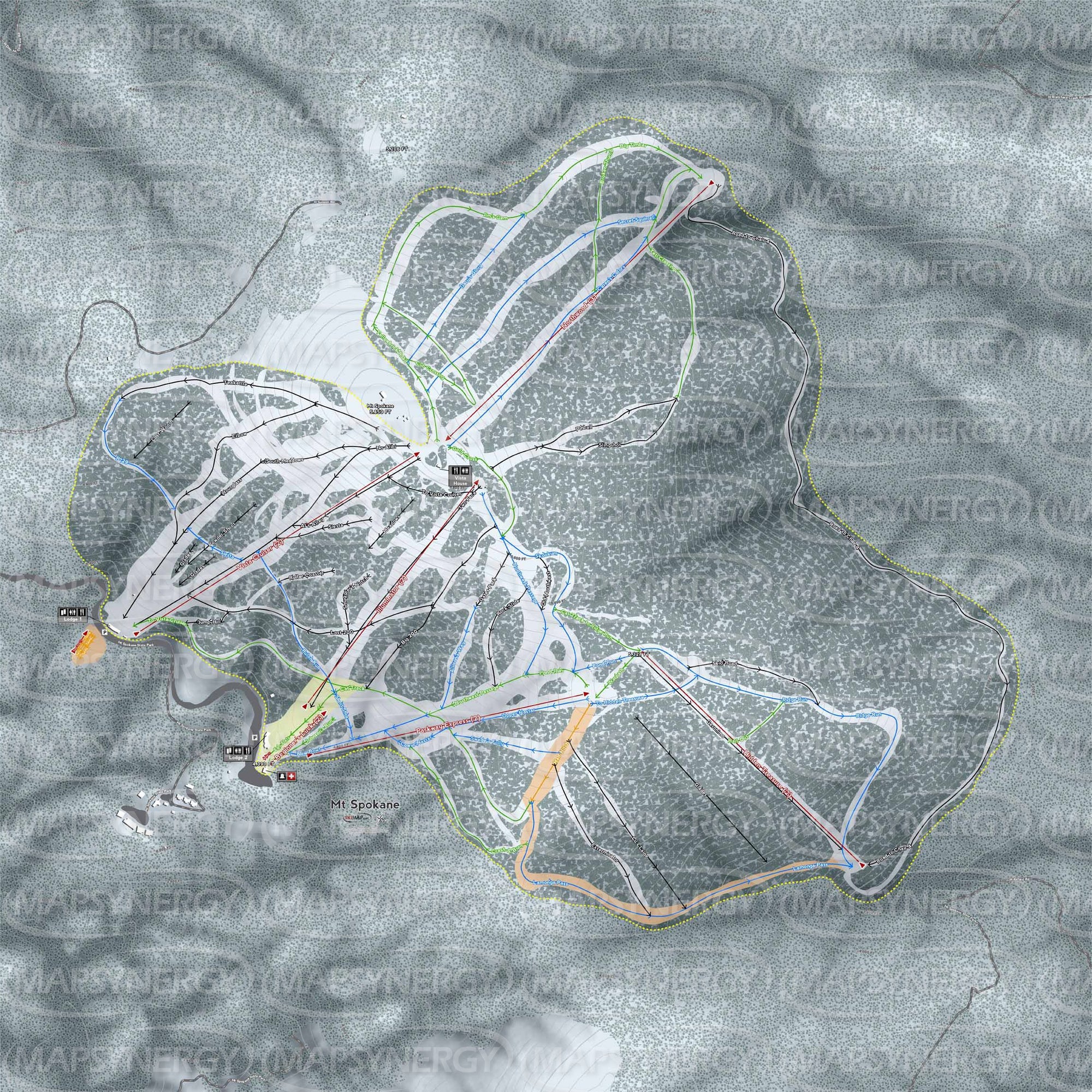 Mt Spokane trail map