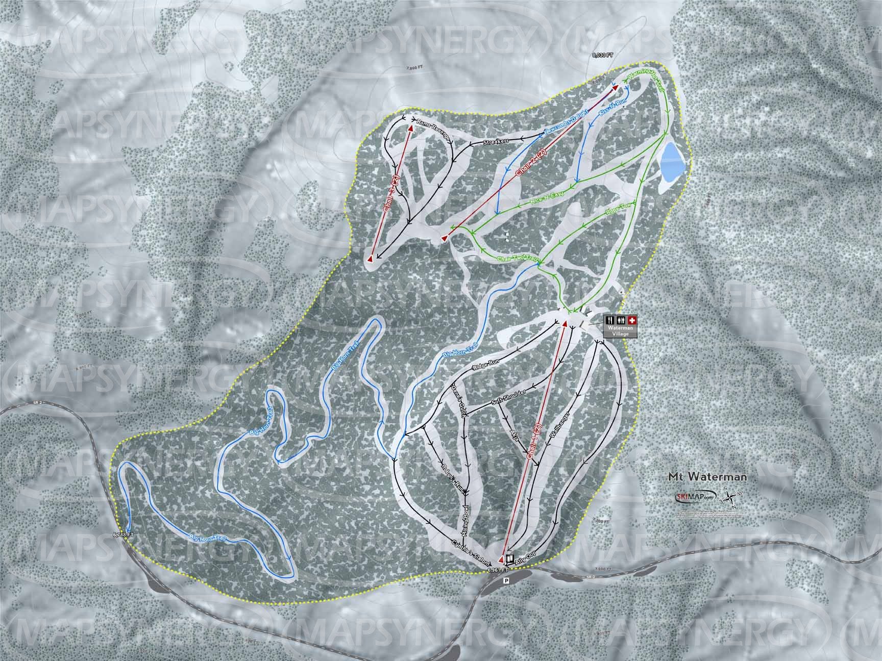 Mt Waterman trail map