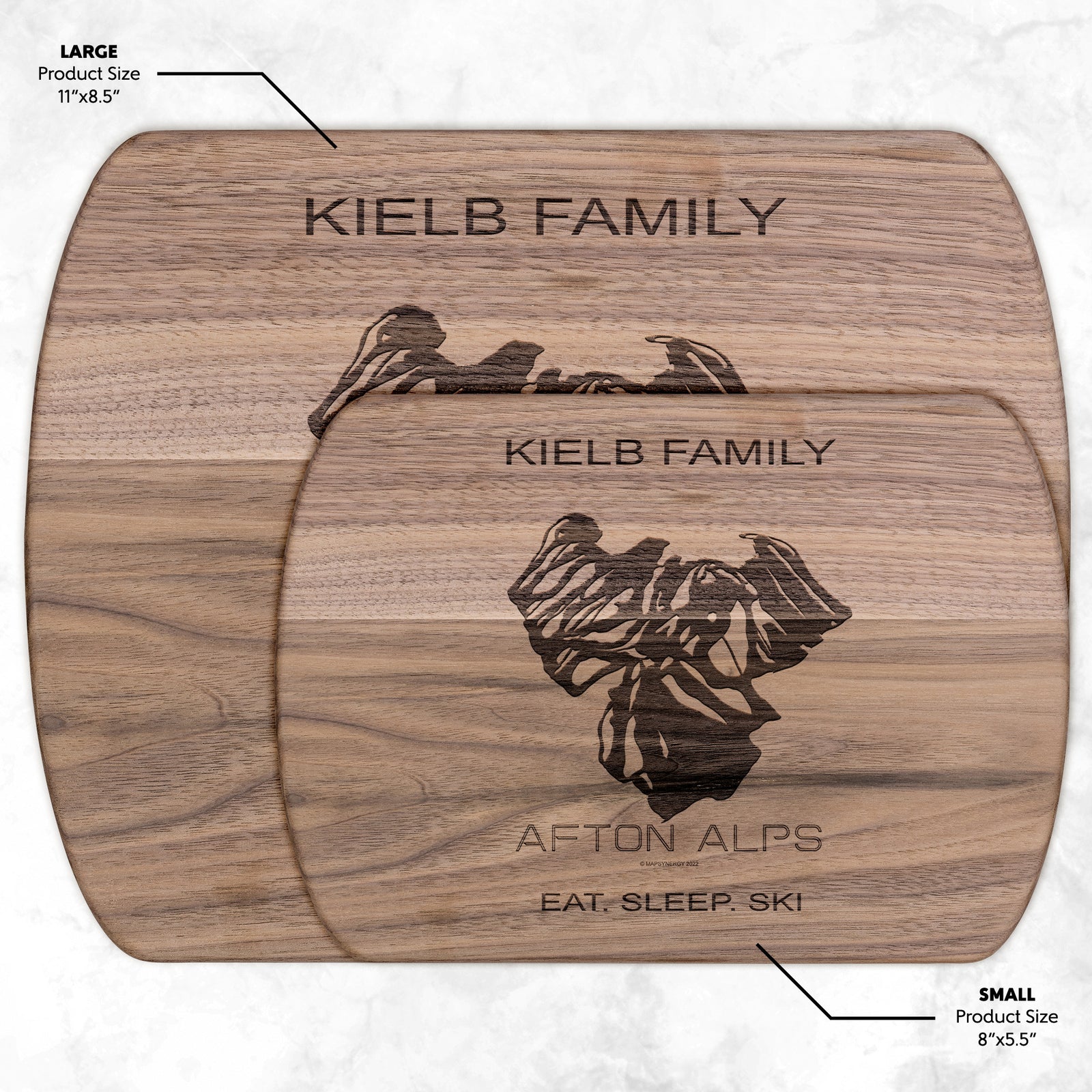 PERSONALIZED Afton Alps, Minnesota Ski Trail Map Cutting Board