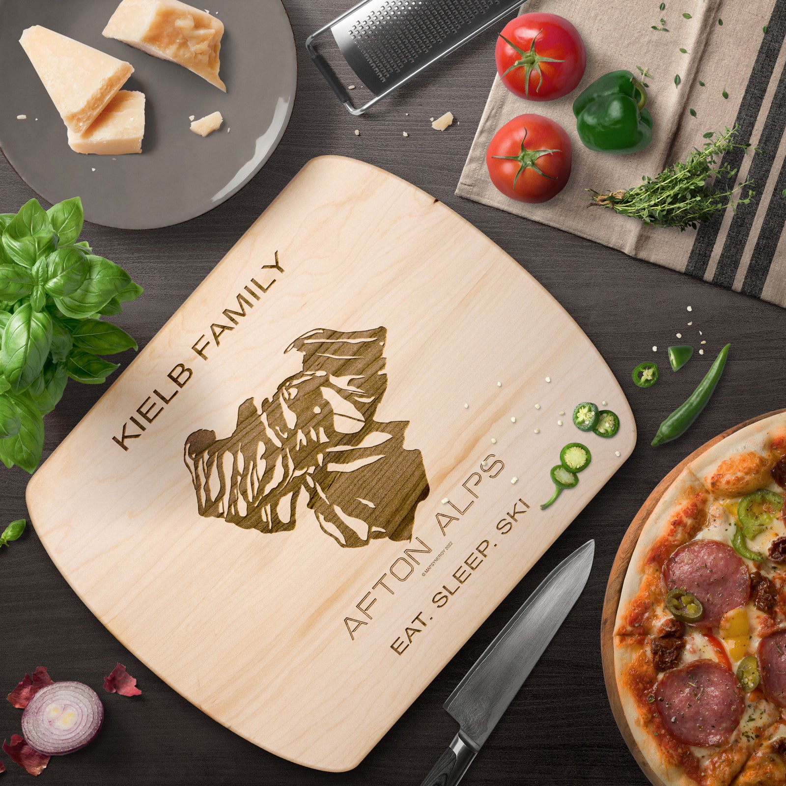 PERSONALIZED Afton Alps, Minnesota Ski Trail Map Cutting Board