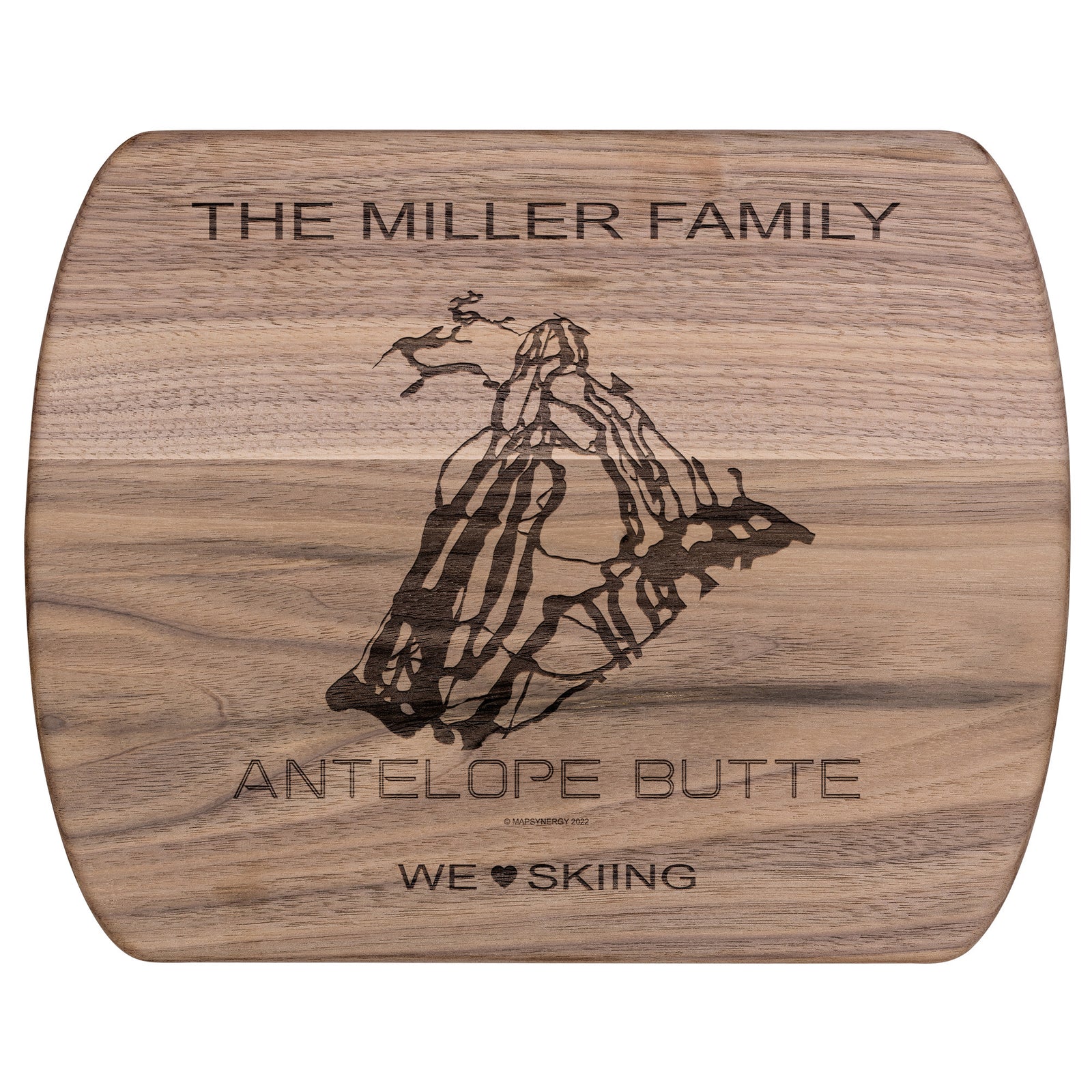 PERSONALIZED Antelope Butte , Wyoming SKI TRAIL MAP CUTTING BOARD