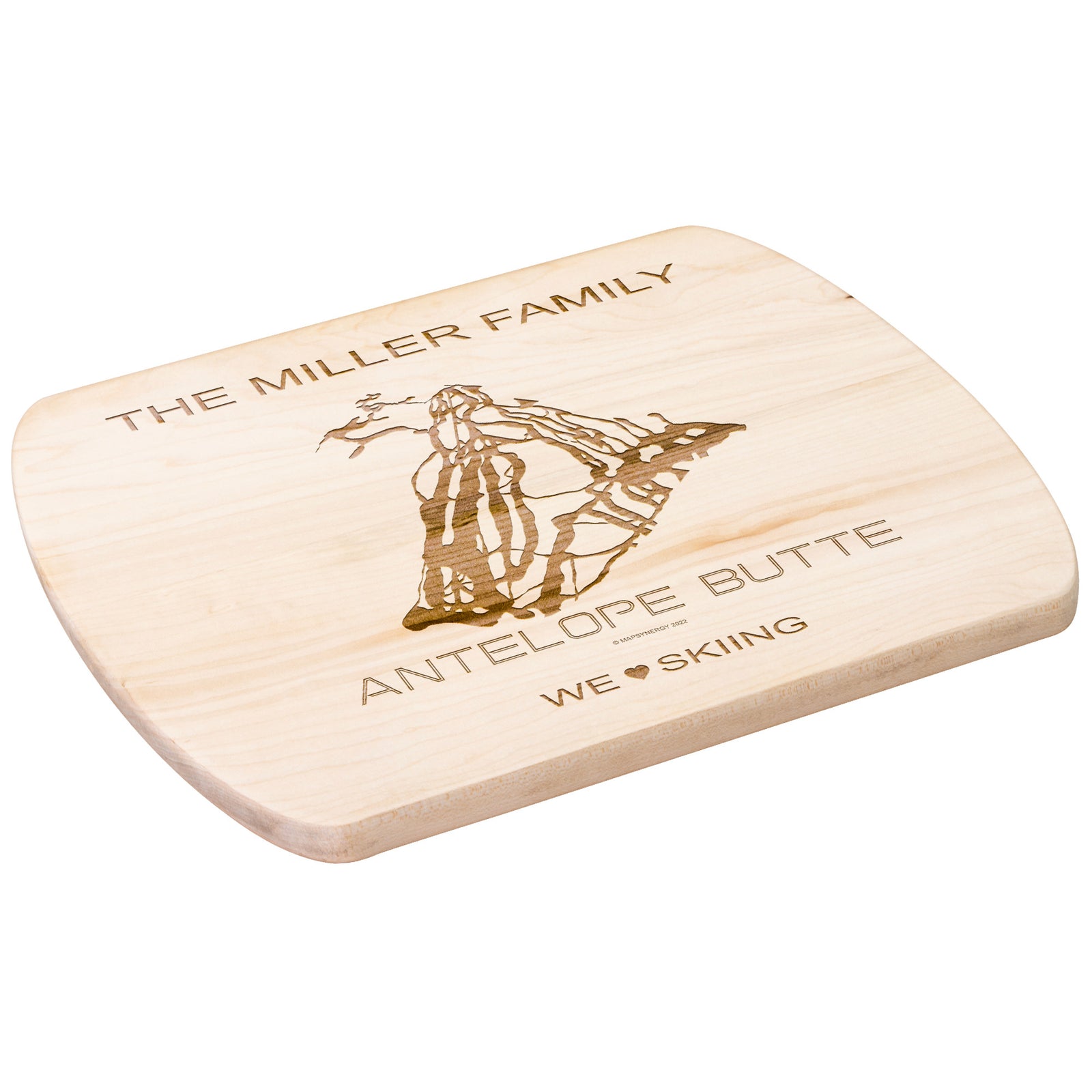 PERSONALIZED Antelope Butte , Wyoming SKI TRAIL MAP CUTTING BOARD